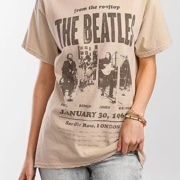 The Beatles From The Rooftop Junk Food Tee Shirt - Picture 1 of 6